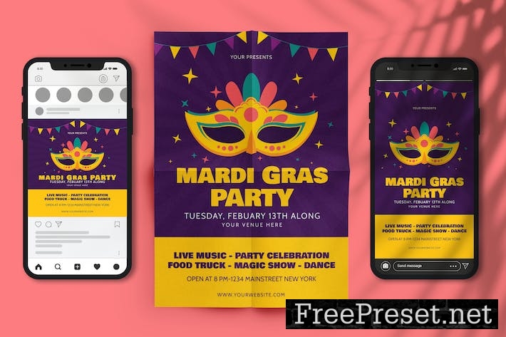 Mardi Gras Flyer Template 5AWY4JA