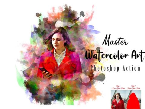 Master Watercolor Art PS Action 13415397