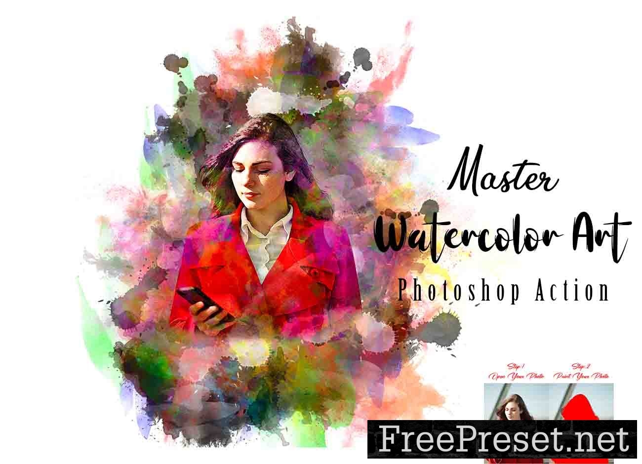 Master Watercolor Art PS Action 13415397