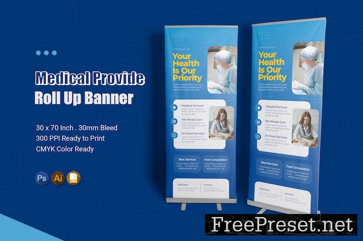 Medical Provide Roll Up Banner 88G6AUF