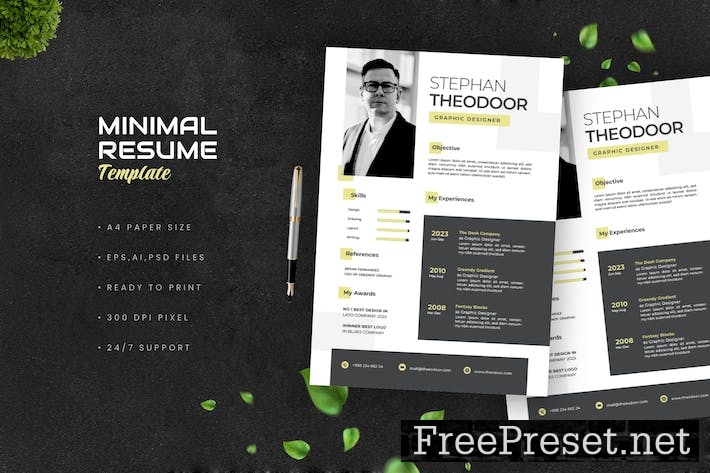 Minimal Green Resume KXE4979