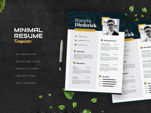 Minimal White Resume RXVA7ZU