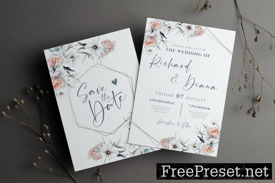 Minimalist Wedding Invitation NLVFYME