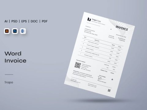 Minimalist Word Invoice | Tropo PFUAHES