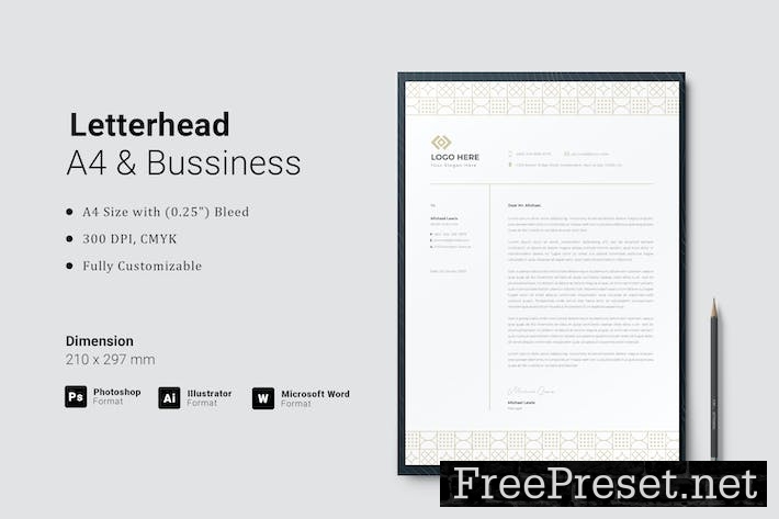 Minimalistic Letterhead MS Word - Docx MW8PMYH