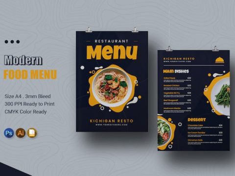 Modern Food Menu XGTSWKT