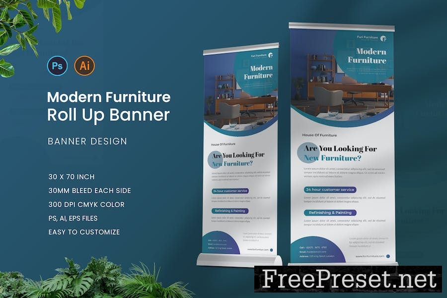 Modern Furniture Roll Up Banner V4TVFS4