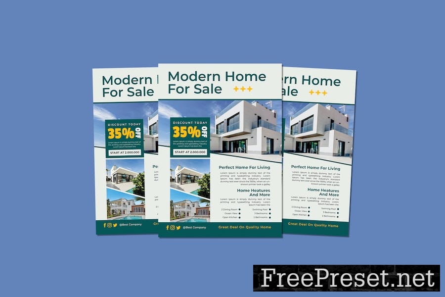 Modern Home For Sale Flyers HB4PSQT