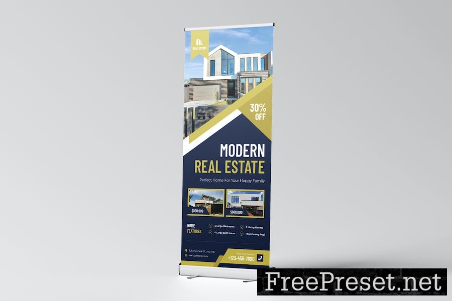 Modern Real Estate Roll Up Banner PXSKTSK