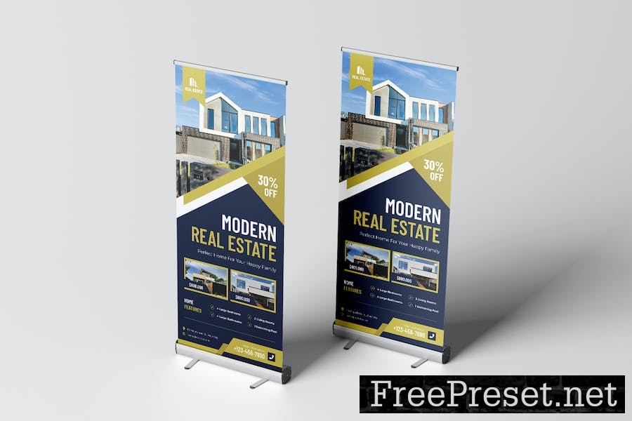 Modern Real Estate Roll Up Banner PXSKTSK