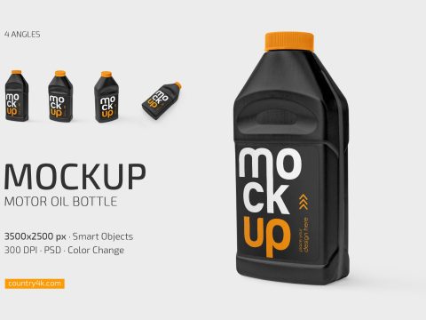 Motor Oil Bottle Mockup Set 12175104