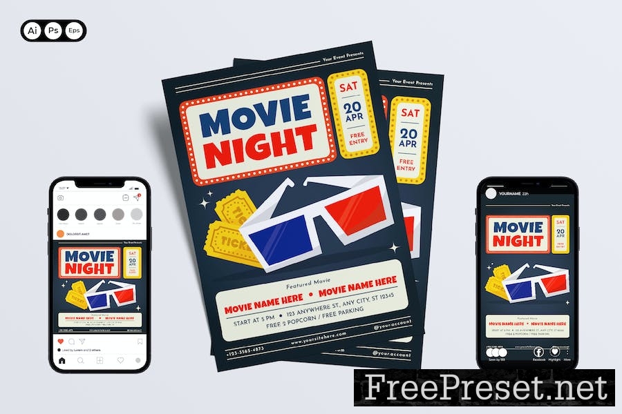 Movie Night Flyer Set RZ772NC