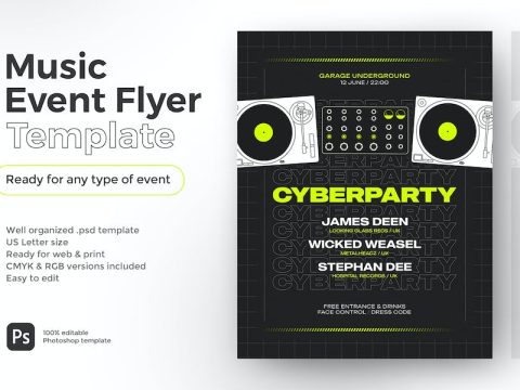 Music Event Flyer / Poster Template 4DN54FF