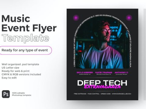 Music Event Flyer / Poster Template 8VMVWZ7