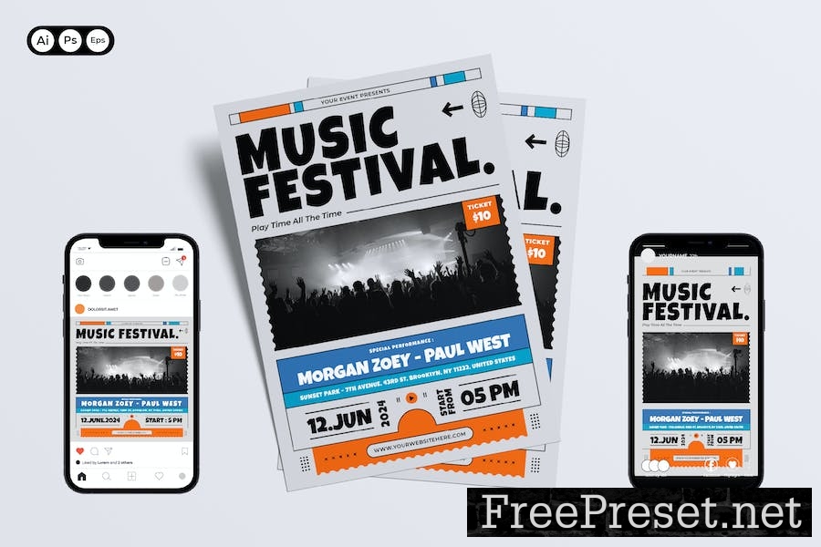 Music Festival Flyer Set UV8AQQJ