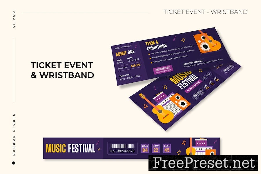 Music Festival - Ticket & Wristband N8GMYAS