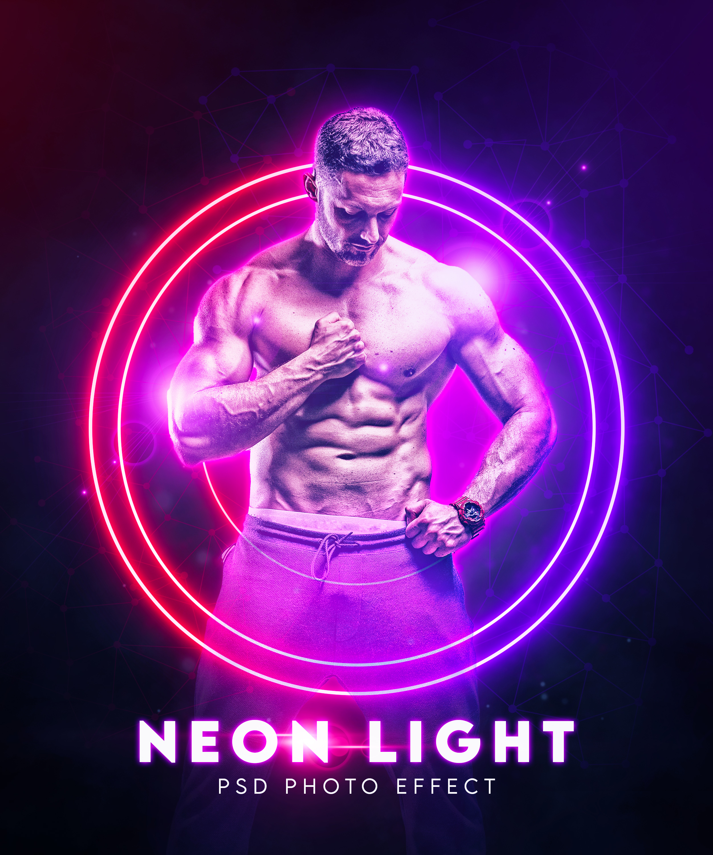 Neon Colorful Lighting Photo Effect Template 40320760