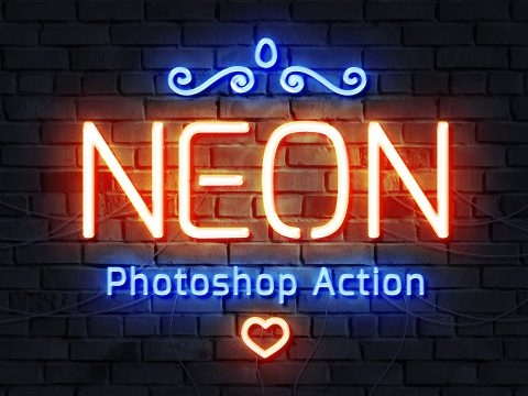 Neon Tube Photoshop Action 33830384