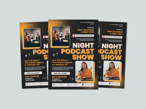 Night Podcast Show Flyer QR8UC7F