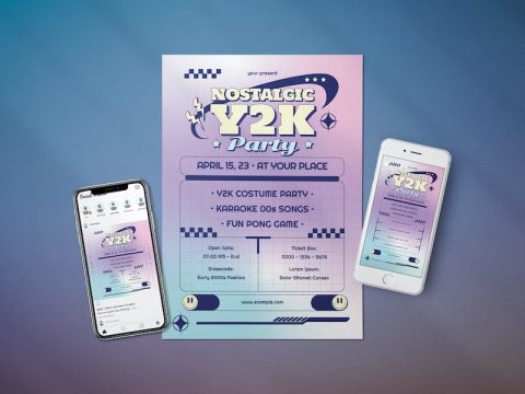 Nostalgic Y2K Party - Flyer Media Kit 2R7XW99