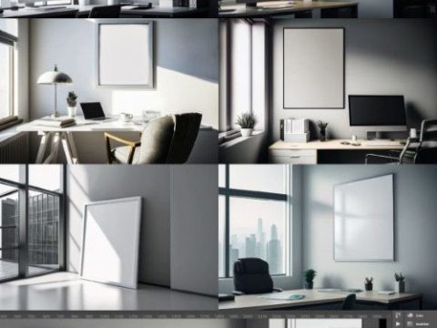 Office Interior Frame Psd Mockup Pack