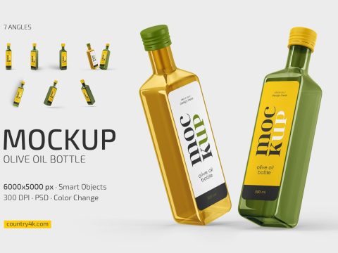 Olive Oil Bottle Mockup Set 11006498