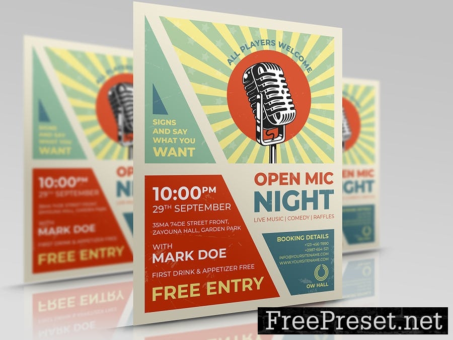 Open Mic Night Flyer Template CFZGM4K