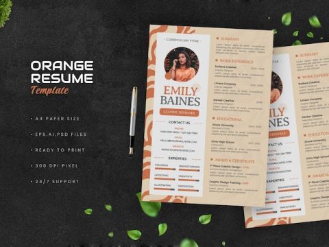 Orange Creative Resume VML7FQR