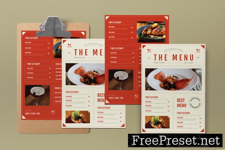 Orange Minimalist Restaurant Food Menu 7VA4KCT