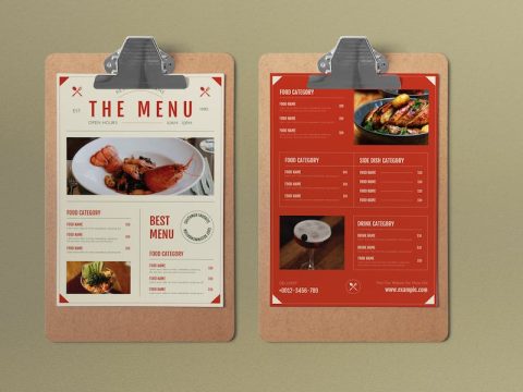 Orange Minimalist Restaurant Food Menu 7VA4KCT