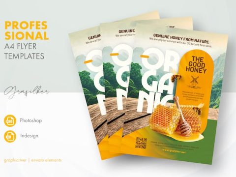 Organic Honey Flyer Templates T78BFWY