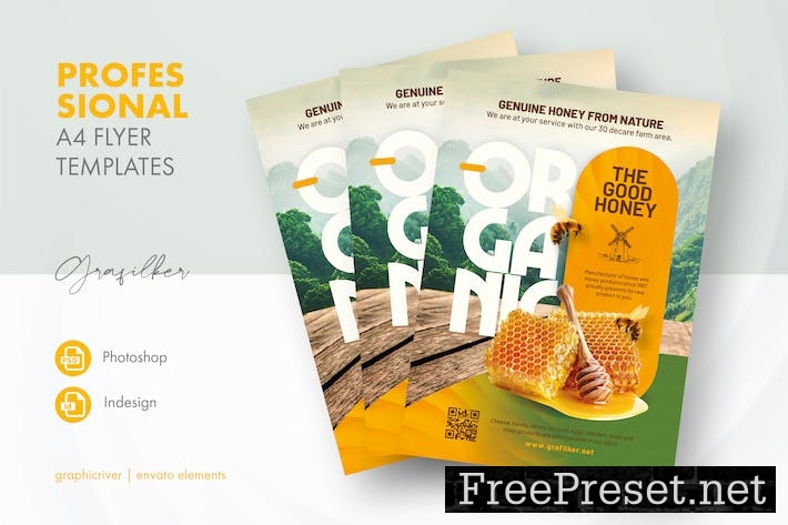 Organic Honey Flyer Templates T78BFWY