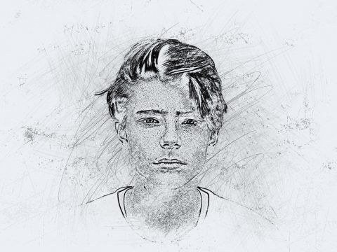 Pencil Sketch Portrait Photoshop Effect 43940849