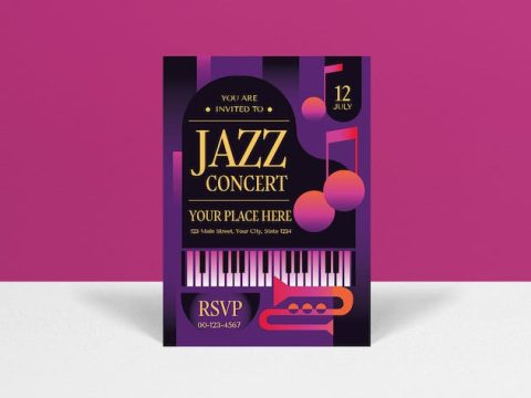 Pink Art Deco Jazz Music Festival Invitation 622EHBD