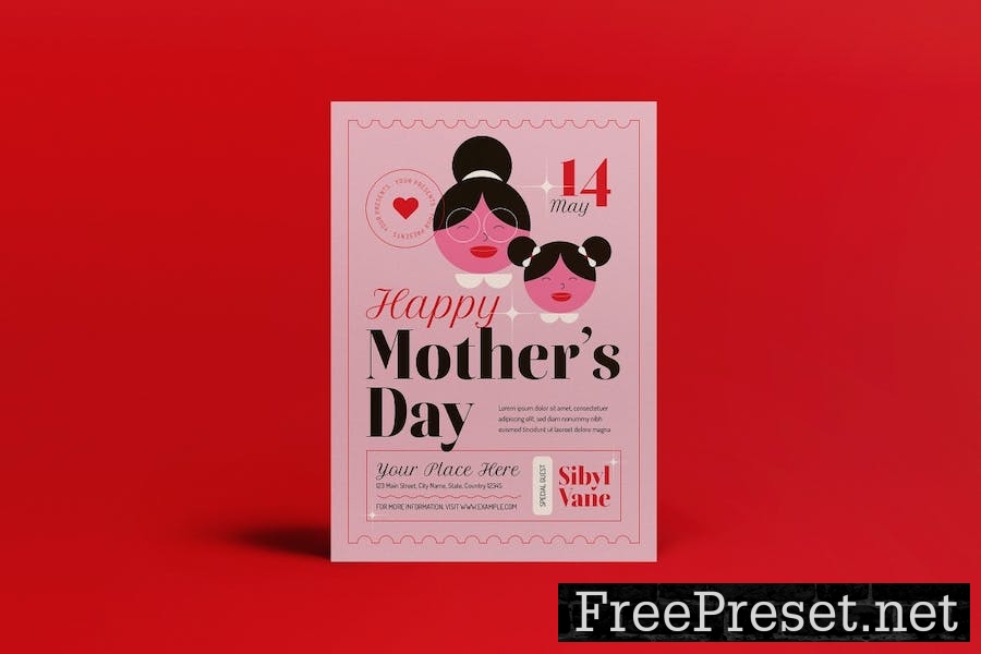 Pink Geometric Mother's Day Flyer Set VF4B6VU