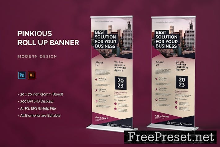 Pinkious - Roll Up Banner MU8BNCN