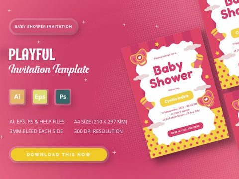 Playful - Baby Shower Invitation PL9TSUJ