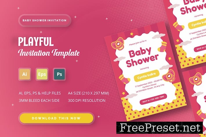 Playful - Baby Shower Invitation PL9TSUJ