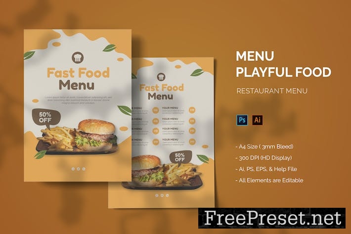 Playful - Food Menu S4HBXZD