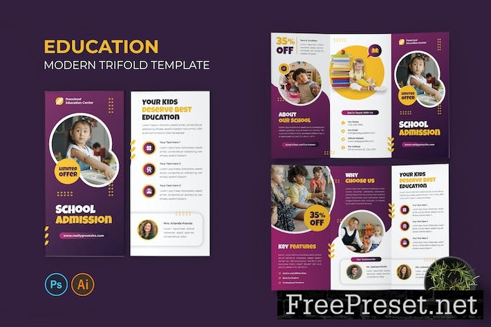 Preschool Trifold Brochure 6NXM3NM