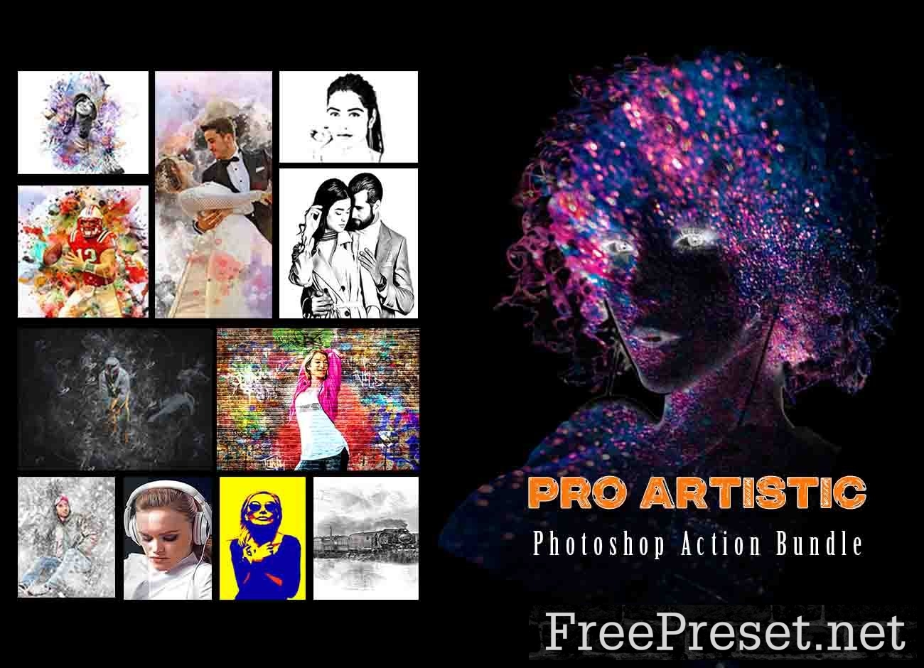 Pro Artistic Photoshop Action Bundle 12170648