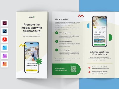 Promo App Brochure Tri-Fold Template KB57URZ