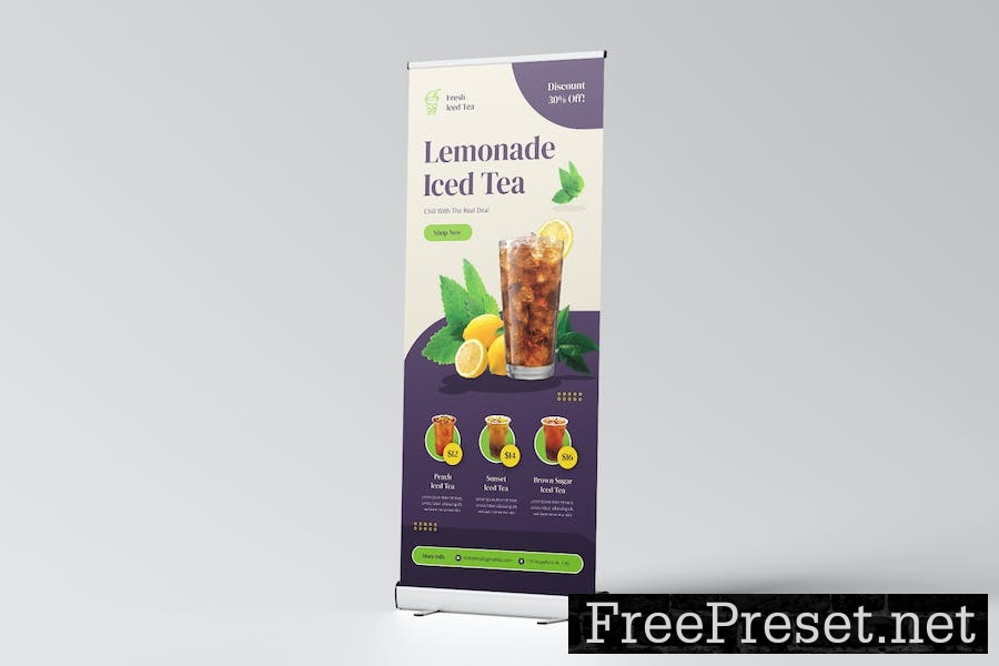 Promo Fresh Tea Roll Up Banner H4Z53F4