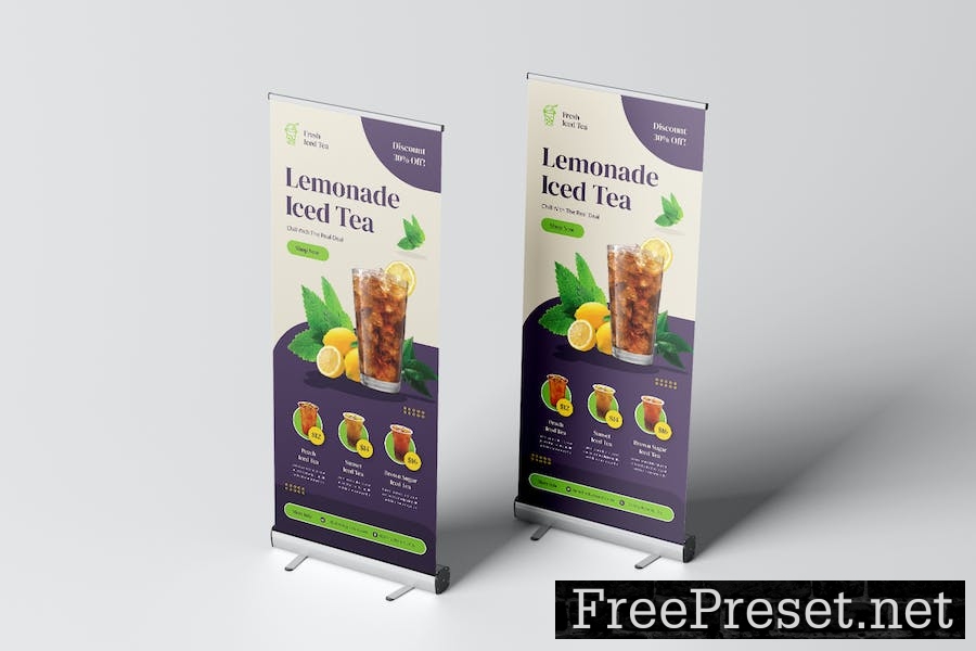 Promo Fresh Tea Roll Up Banner H4Z53F4