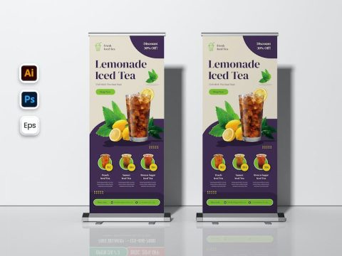 Promo Fresh Tea Roll Up Banner H4Z53F4