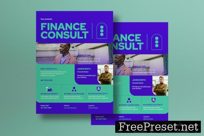 Purple Flat Design Finance Flyer MDYZ64J