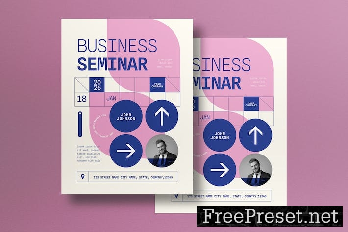 Purple Geometry Business Seminar Flyer XBR4GR2