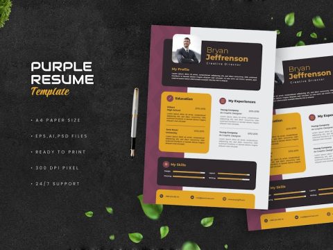 Purple Gold Resume 6EMRKND
