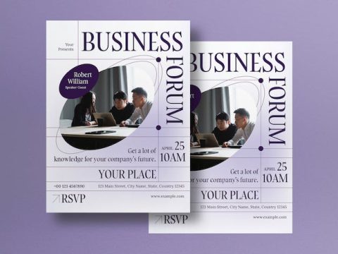 Purple Minimalist Business Flyer