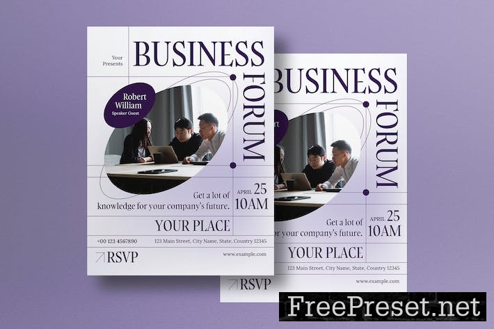 Purple Minimalist Business Flyer